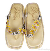 Roger Vivier Light Yellow Slide Blossom Platform Mule