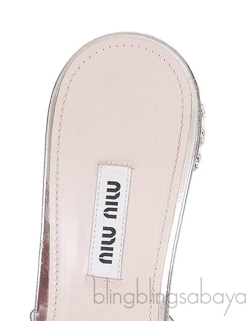 Gold Metallic Leather & PVC Mules