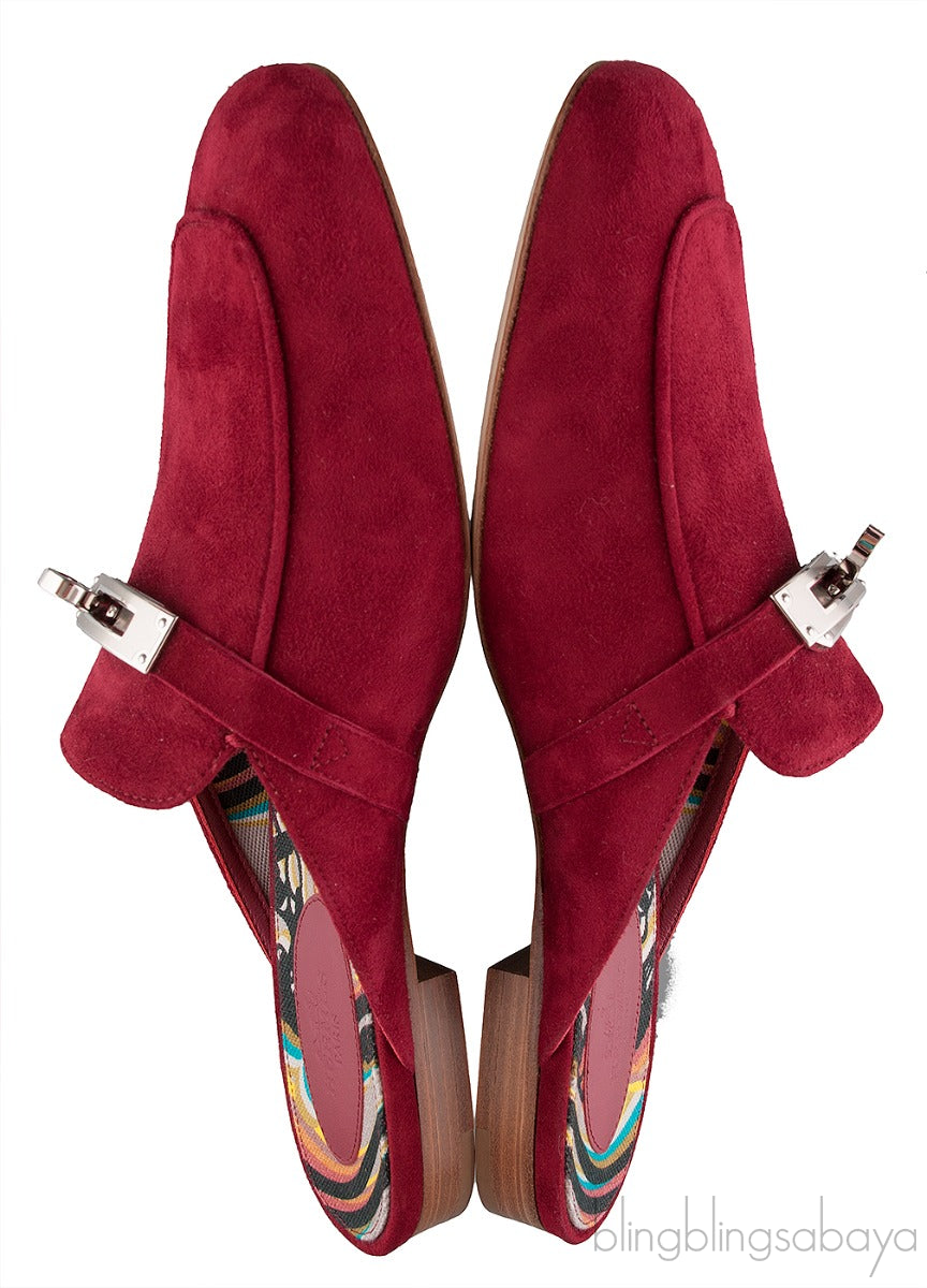 Oz Suede Bordeaux Mule