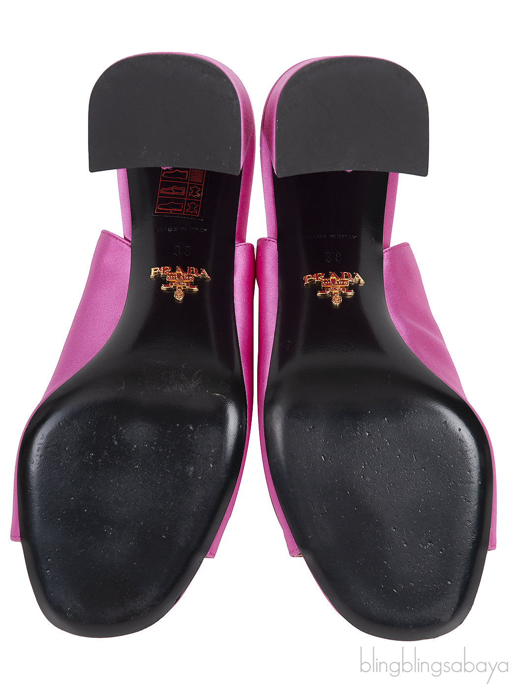 Pink Satin Chunky Heel Sabot Mules 38