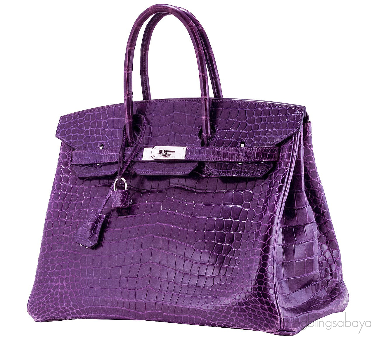 Birkin 35 Amethyst Porosus Crocodile