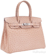 Birkin 30 Ostrich Natural Gold PHW