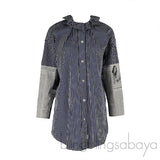 Balenciaga White Blue Stripe Newspaper Print Shirt