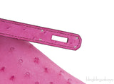Birkin 35 Ostrich Fuschia Pink PHW