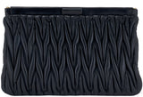 Black Matelasse Leather Clutch