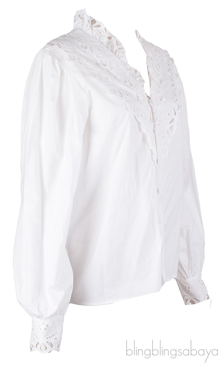 White Sandra Lace Blouse