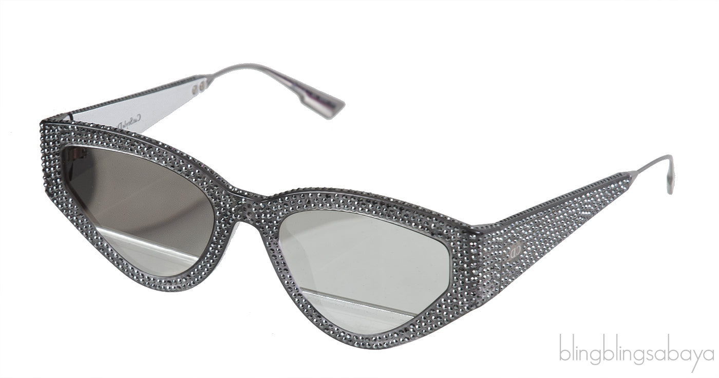 CatStyleDior 1S Grey Crystal Sunglasses