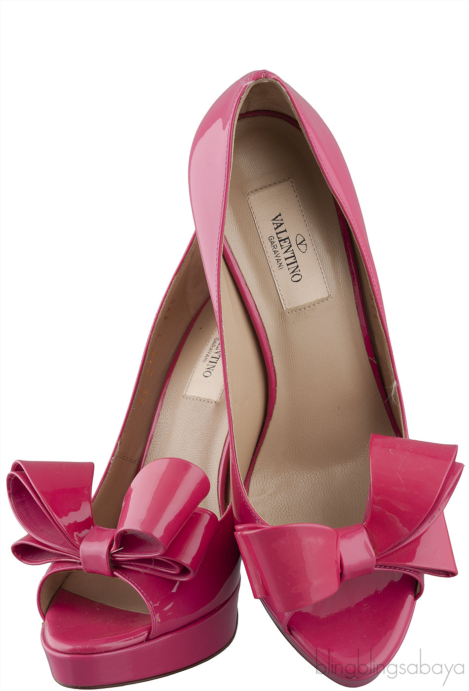 Bow Pink Patent Pump