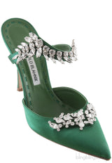 Lurum 90 Emerald Satin Pump