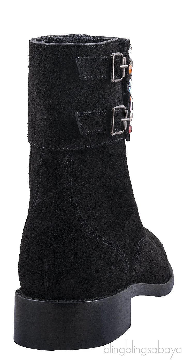 Jewelled Suede Ankle Boots