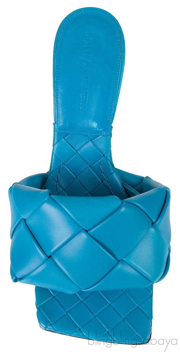 Blue Lido Intrecciato Mules