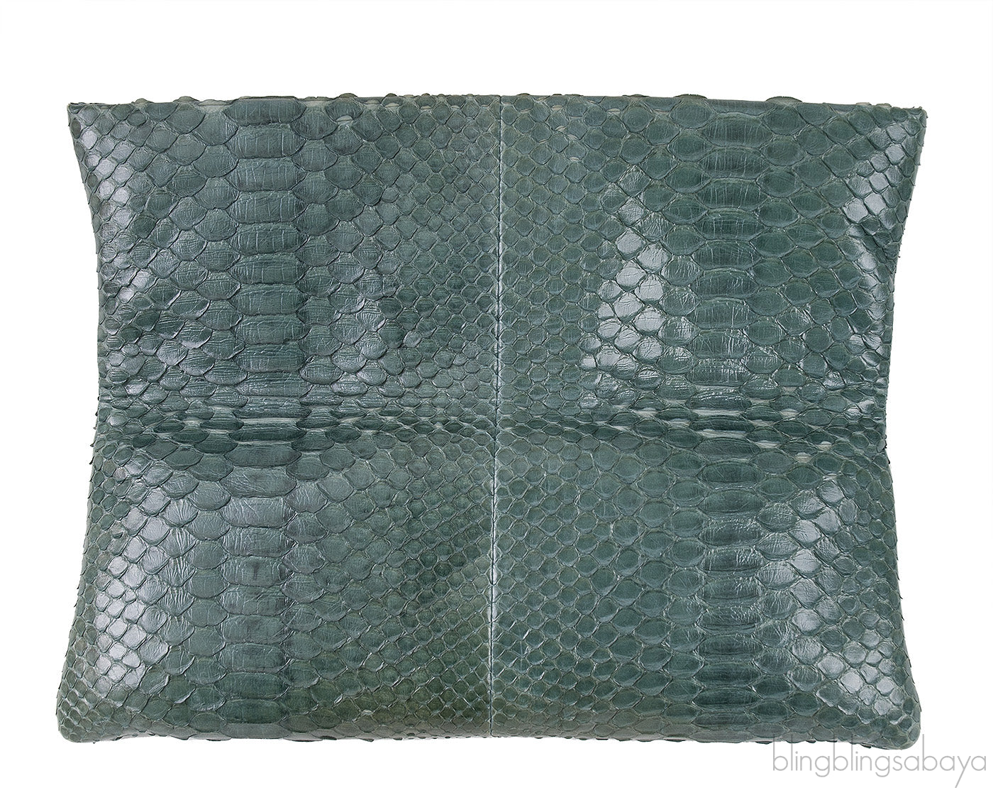 Green Python Monete Fold-over Clutch