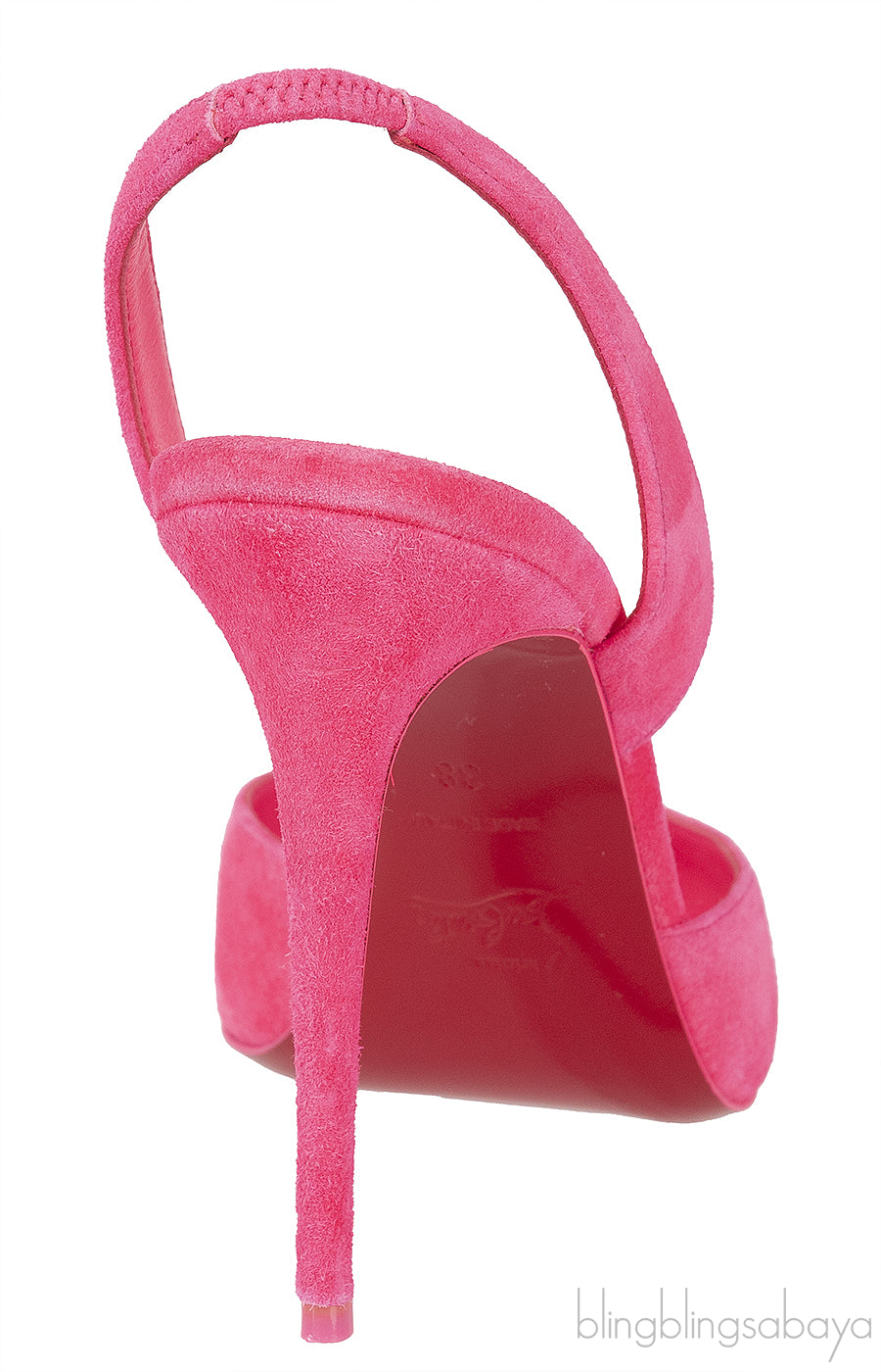 Neon Pink Suede Slingback Heels