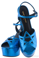 Candy Metallic Blue Platform Sandals