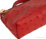 Mini L14 Rust Ostrich Pouch