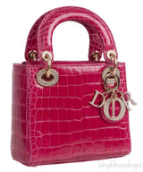 Lady Dior Mini Cherry Sorbet Crocodile GHW