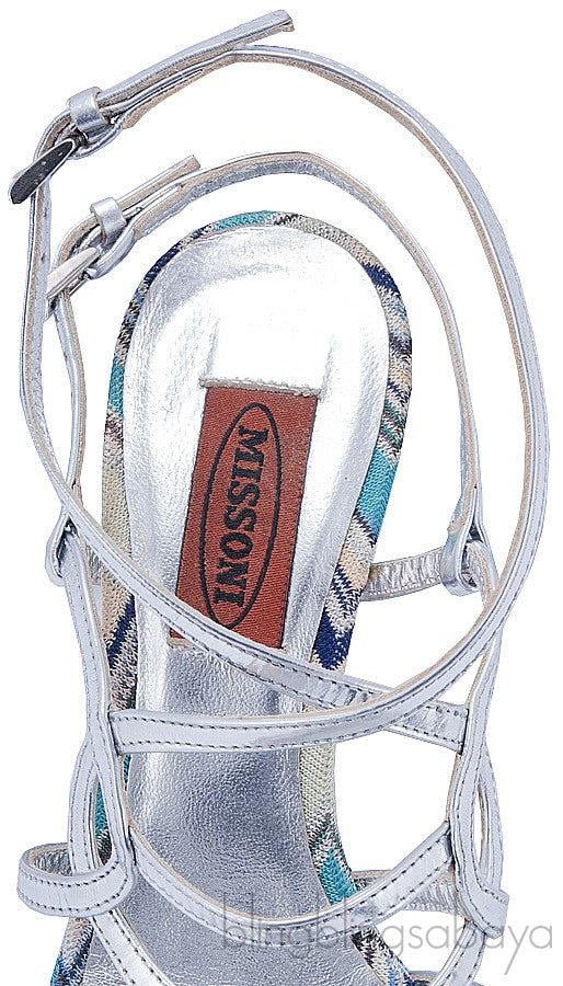 Silver Strappy Sandals