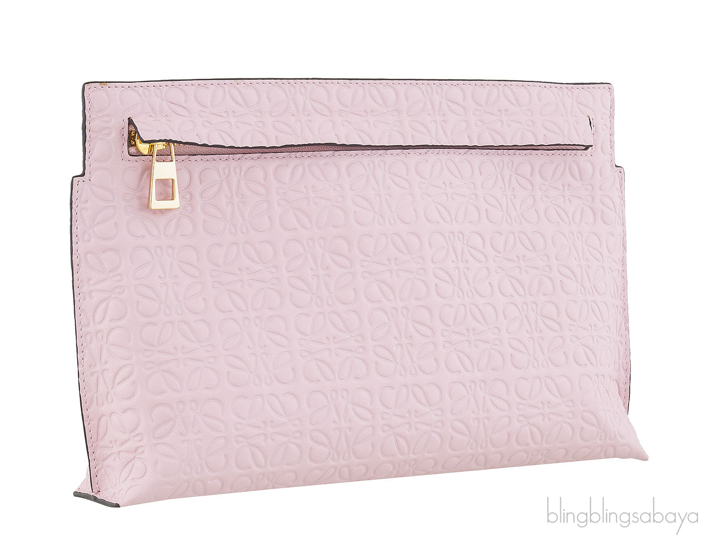 Pink Logo Embossed Clutch