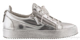 Silver Metallic Leather Sneaker