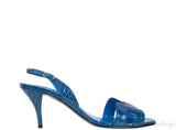 Night 70 Blue Crocodile Slingback Heels