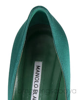 Emerald Green Crystal Satin Heels