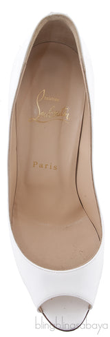 Jolly White Patent Squiggle Heel
