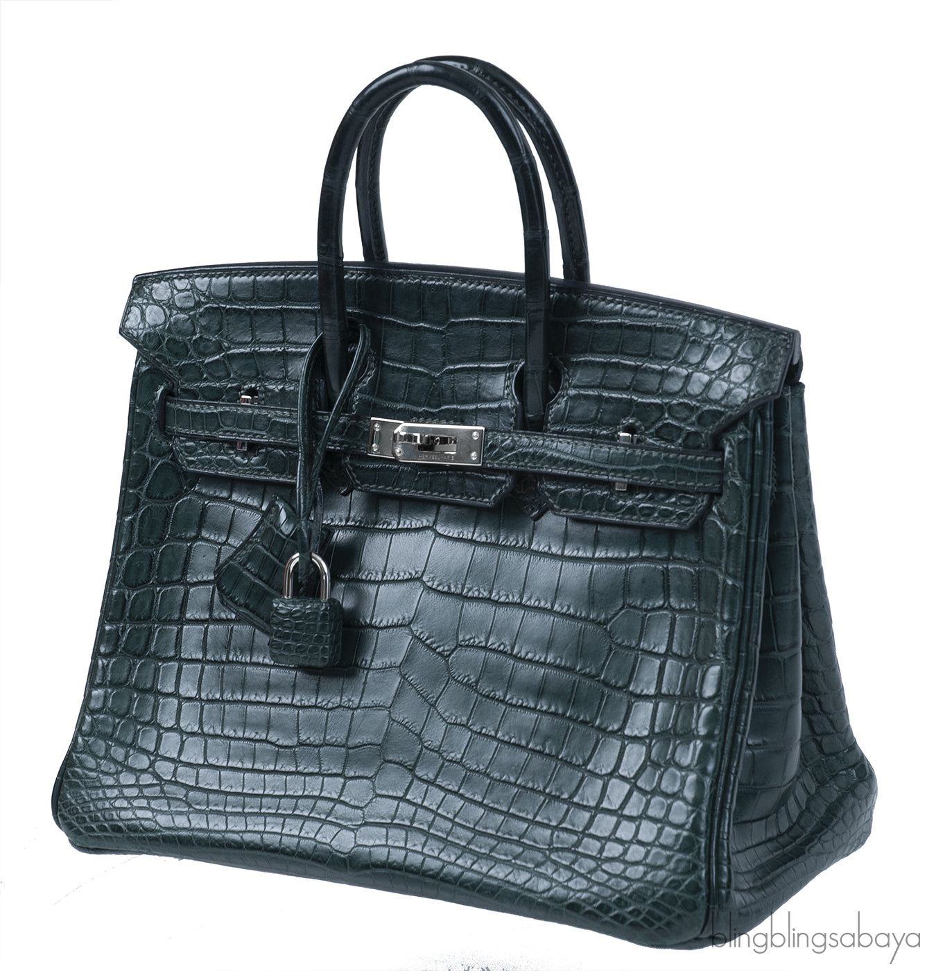 Hermes Birkin 25 Vert Cypress Matte Alligator PHW