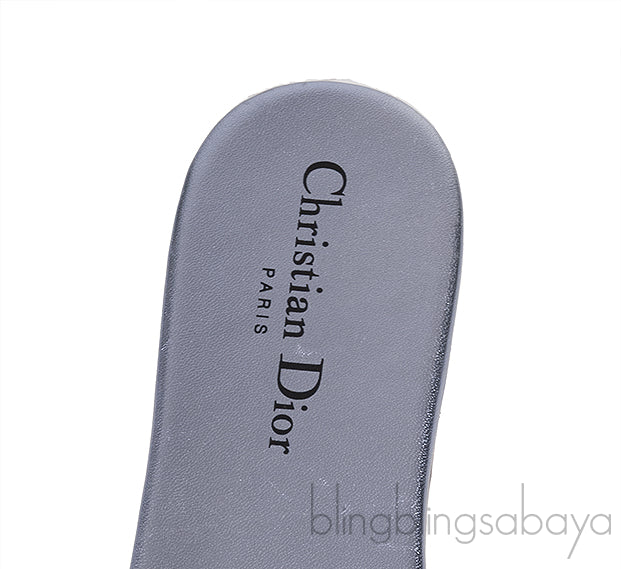 Dway Blue Grey Crystal Flat Slide