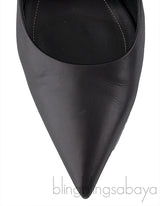 Black Pointed Toe Braided Heels
