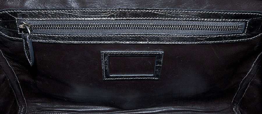 Ricky Metallic Silver Alligator Bag