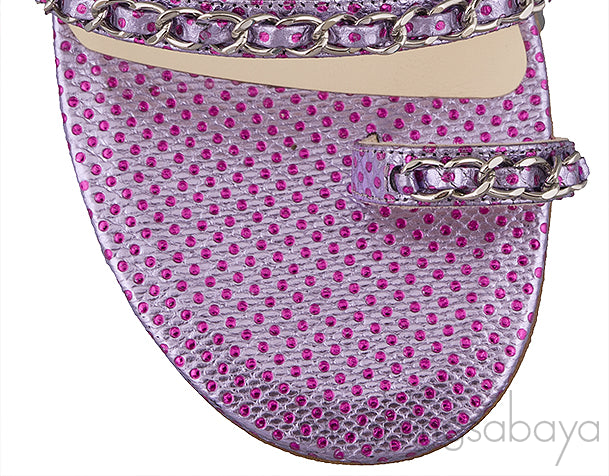 Purple Chain Polkadot Sandals