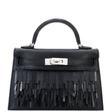 Hermes Kelly 20 Mini Black  Box Pampille PHW
