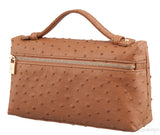 L19 Brown Ostrich Pouch