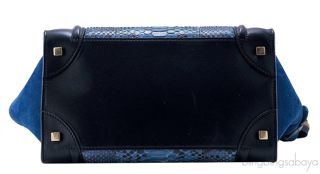 Mini Luggage Blue Python