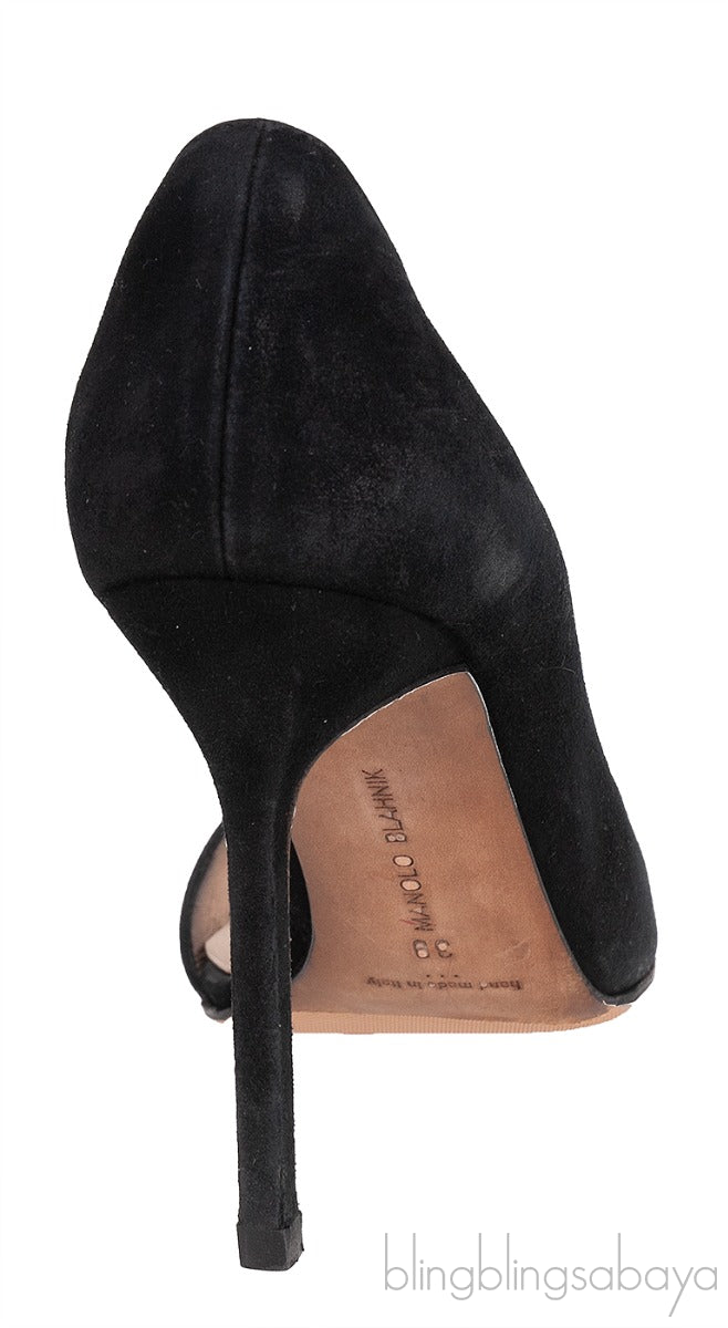 Black Suede Pointed Toe Heels