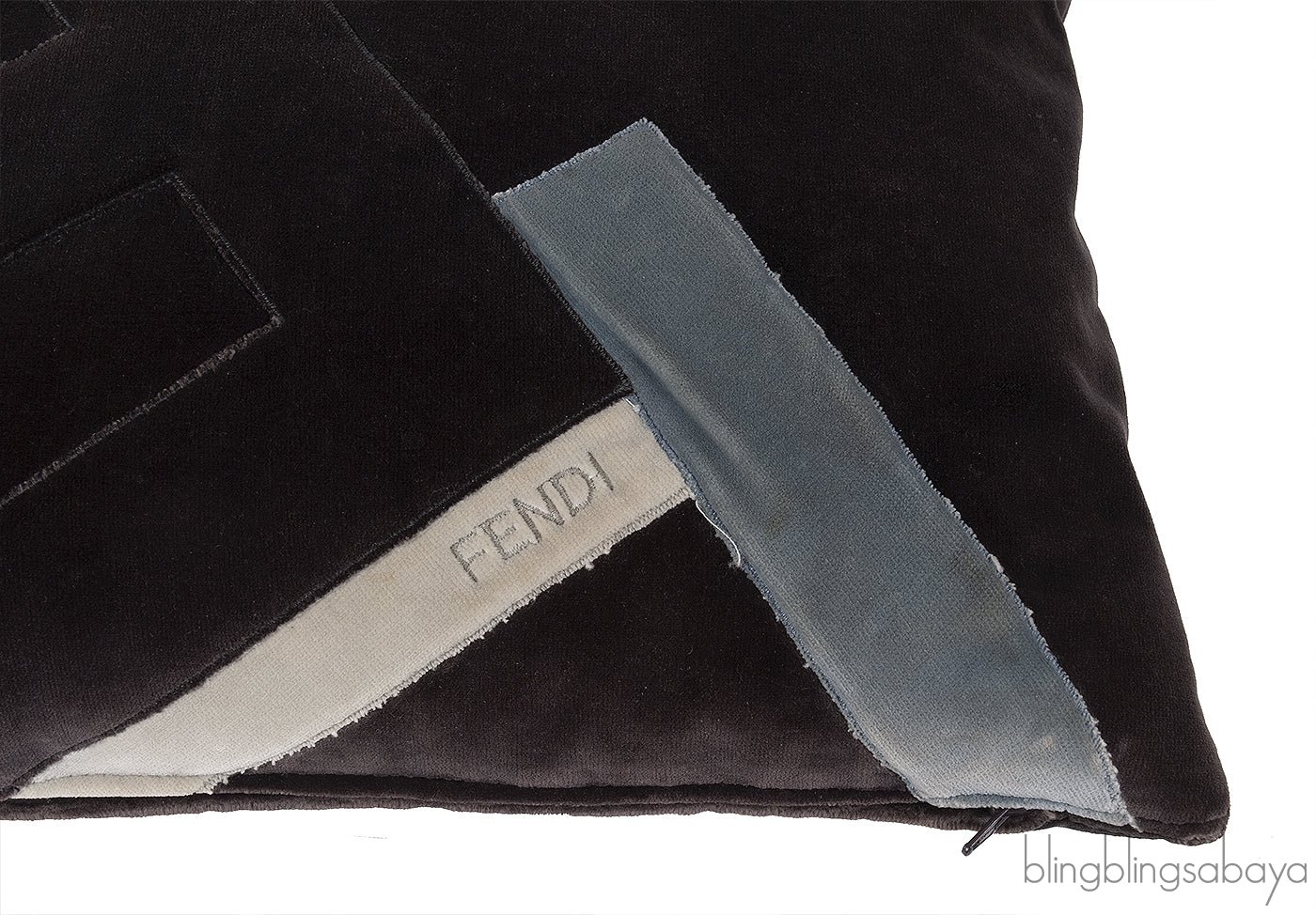Fendi F Rectangular Grey Cushion