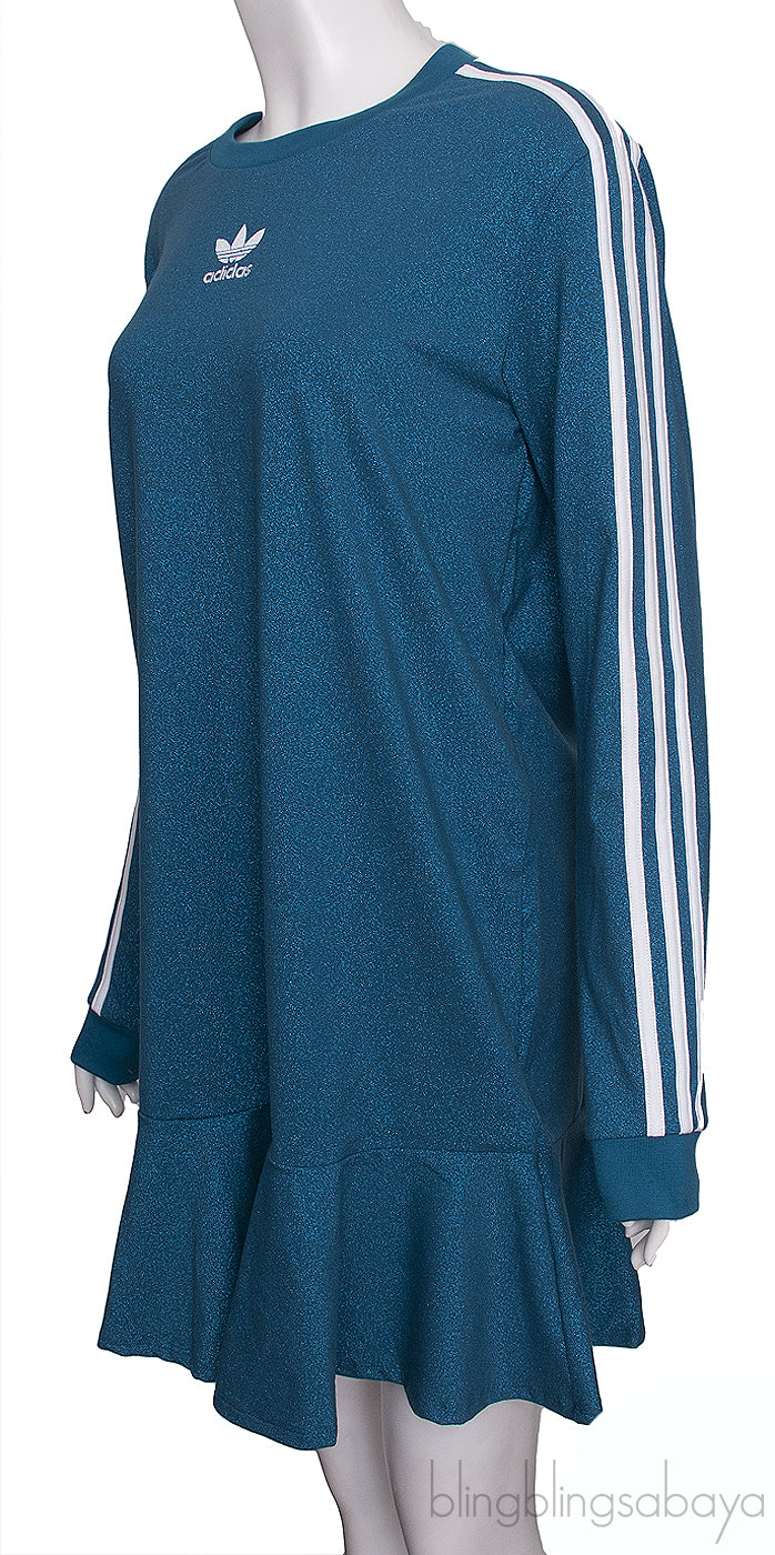 Metallic Blue LS Dress