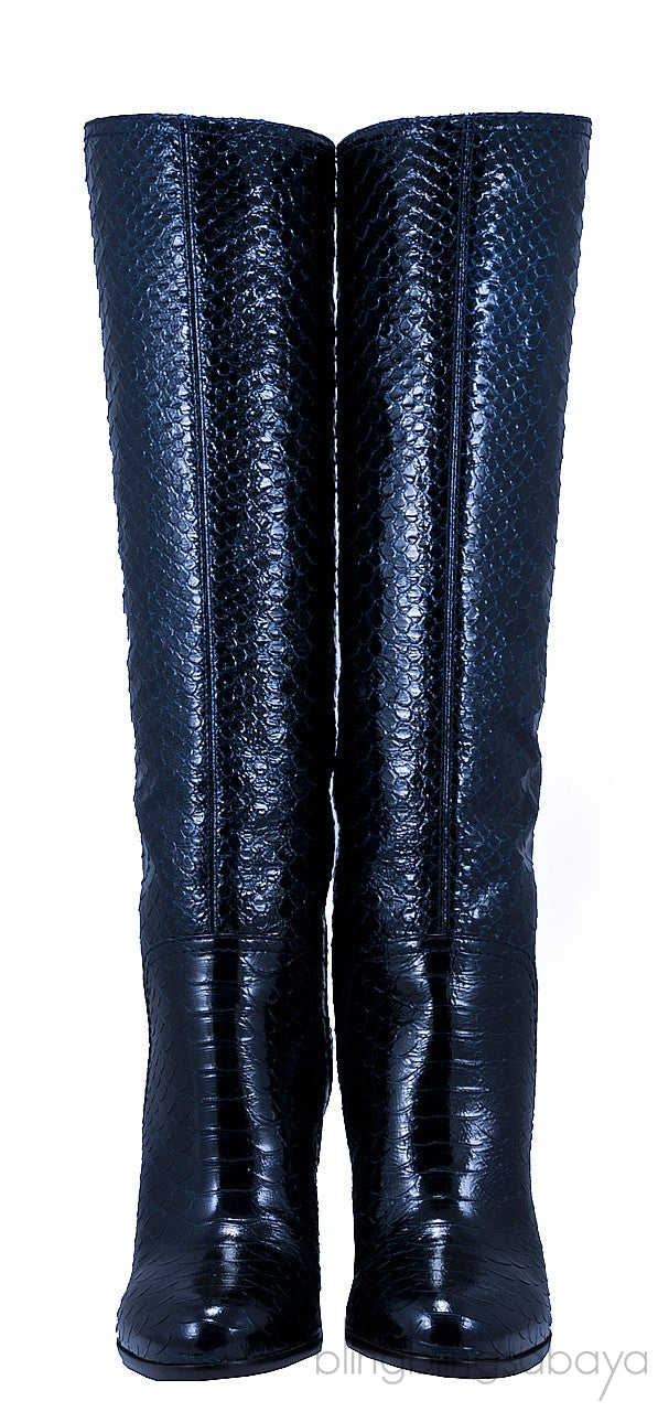 Python Knee-High Boots