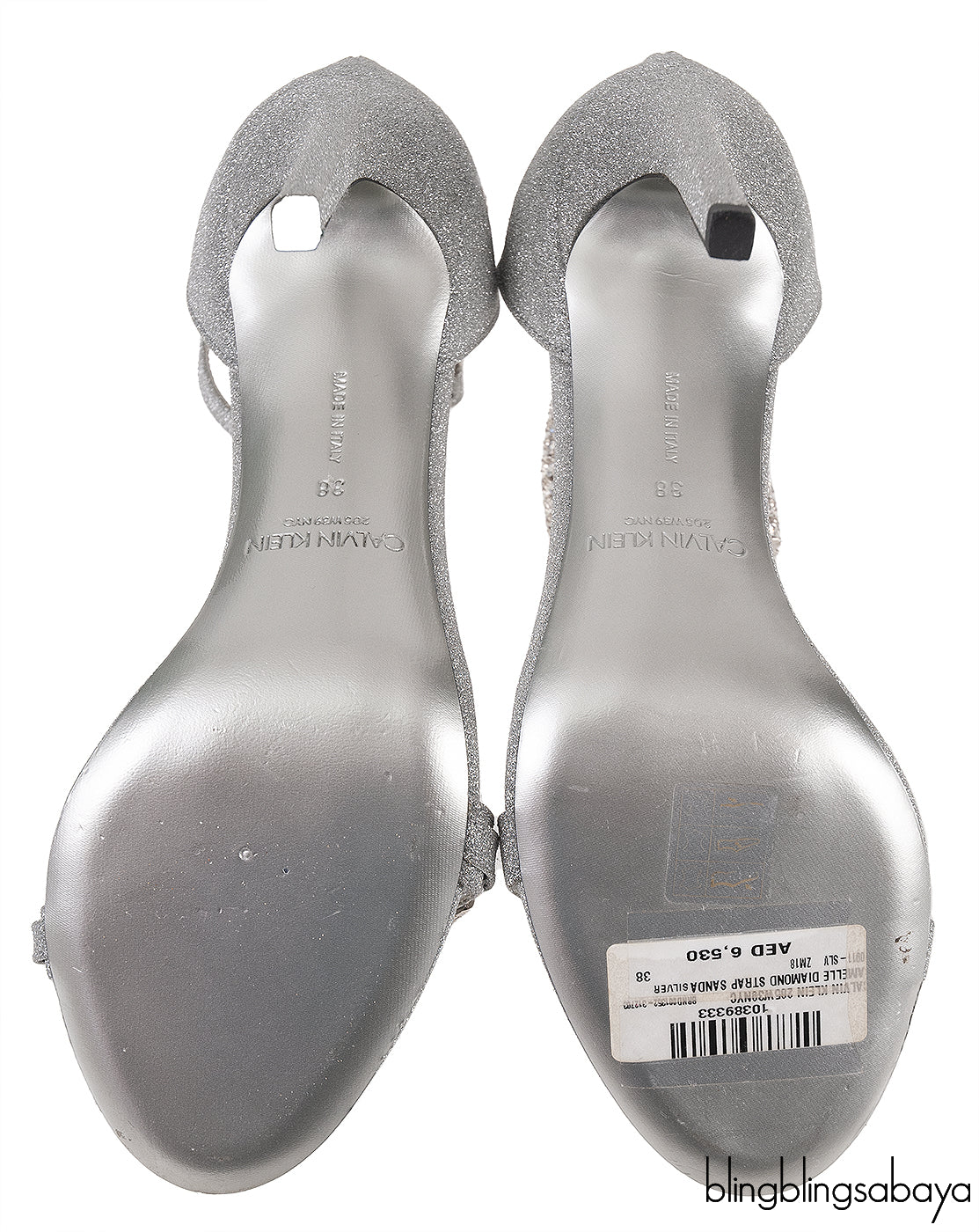 Glittery Silver Crystal Sandals