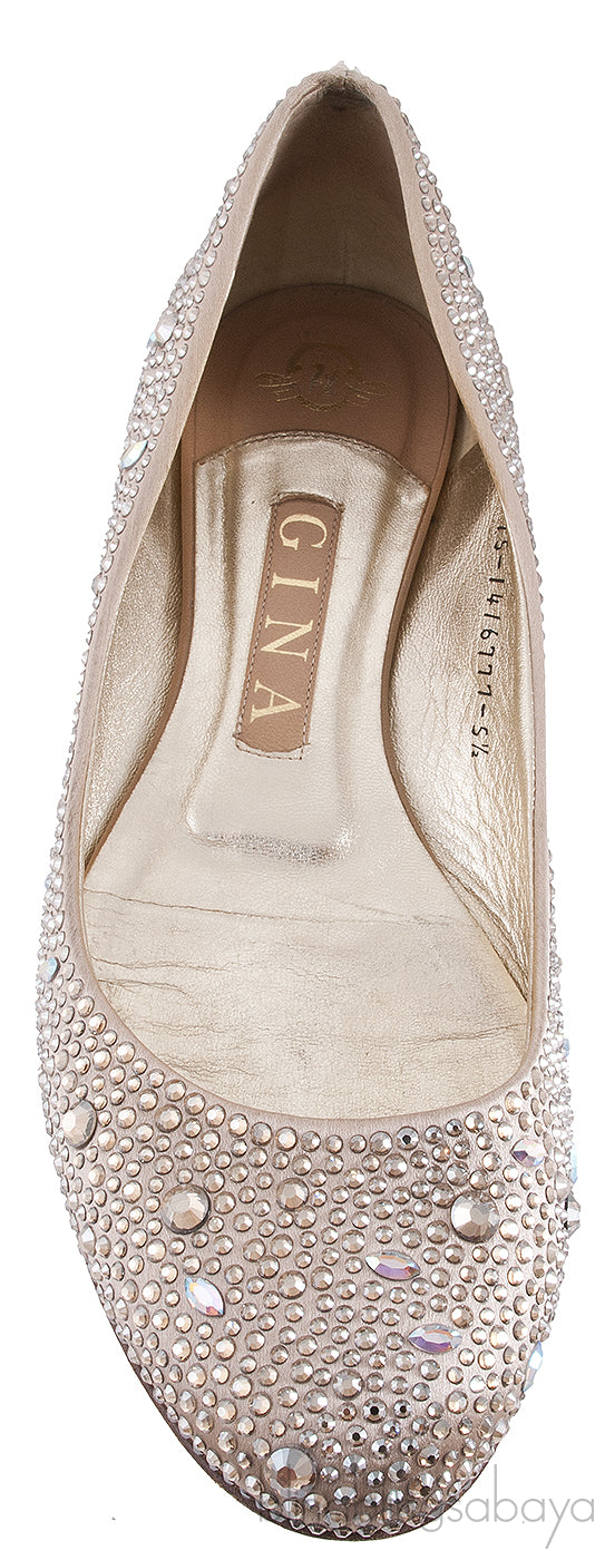 Nude Allegra Crystal Ballet Flat