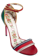 Multicolored Grosgrain Crystal Sandals