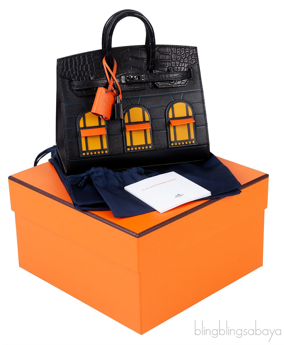 Sac Birkin 20 Sellier Faubourg So Black Crocodile Bag