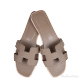 Oran Grey Epsom Slide Sandals