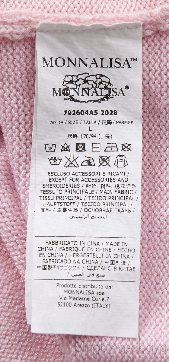 Pink Floral Patch Knitted Sweatshirt