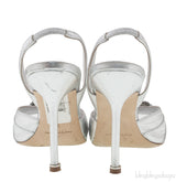 Cassia Silver Peep Slingback Pump