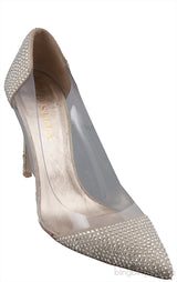 PVC Light Gold Crystal Heels