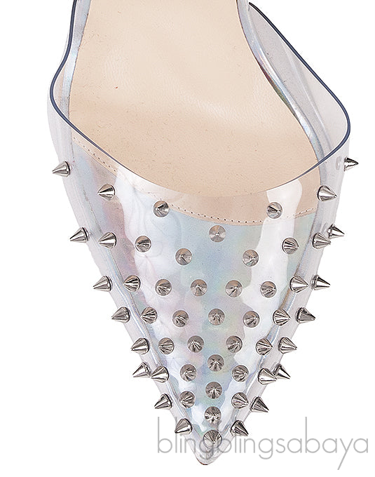 Spikoo Silver PVC High Heels