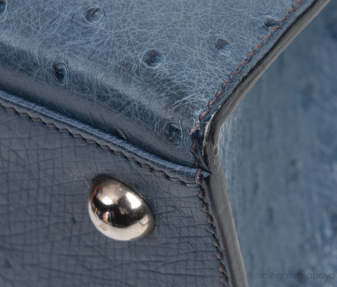 Blue Roy Ostrich Dalvy 30 Bag PHW