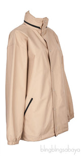 Beige Logo Hoodie Windbreaker