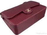 Classic Bordeaux Crocodile Jumbo Bag